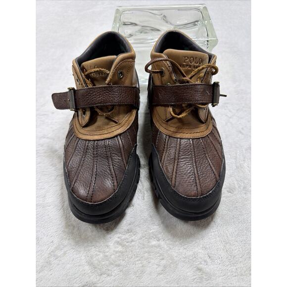 Polo Ralph Lauren VTG Dover III Men 8.5D Brown Leather Duck Boots Weatherproof main image 12